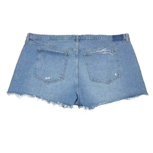NWT ABERCROMBIE & FITCH High Rise Mom Cut Off Denim Short Sz 22 - Picture 7 of 8